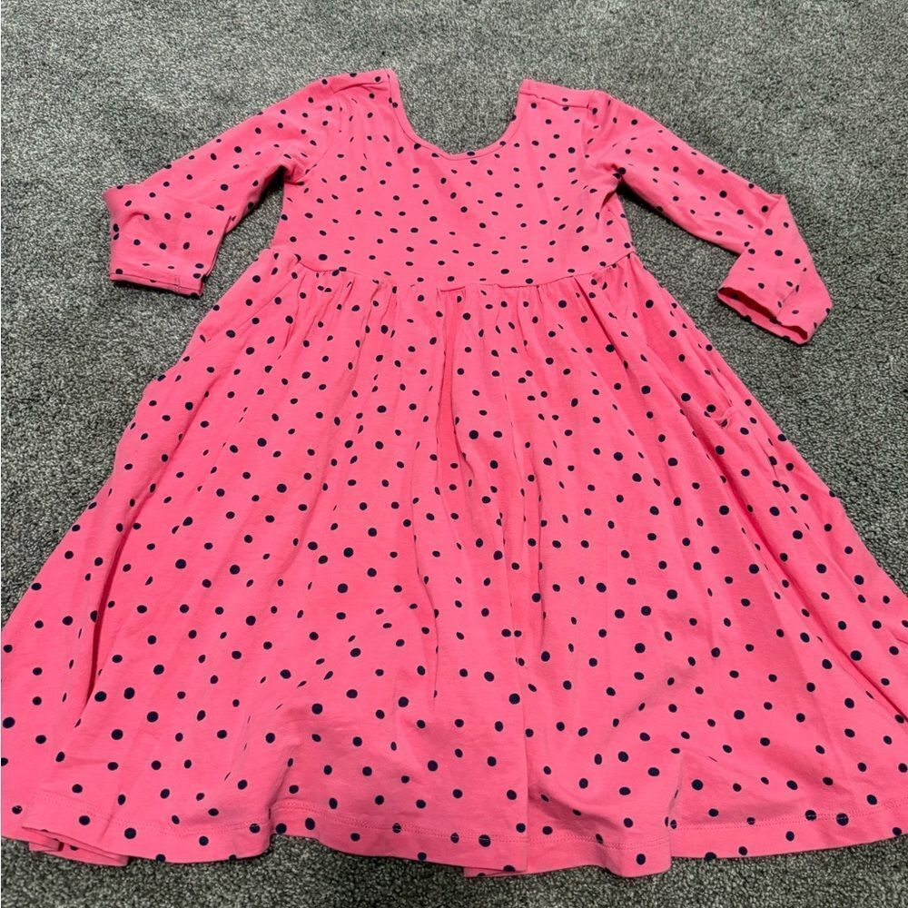 Hanna Andersson Watermelon Pink Polka Dot Dress Sz 130cm - Picture 2 of 4